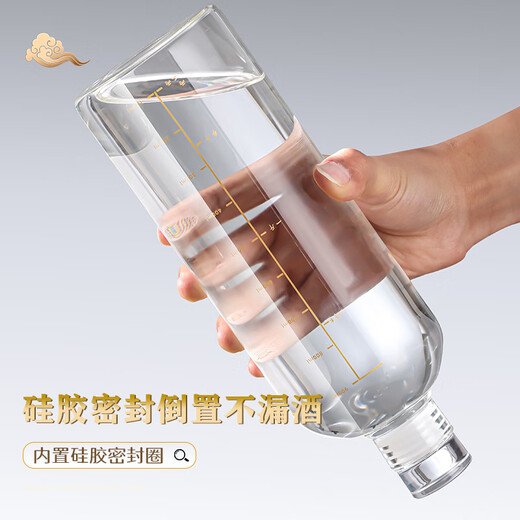 Baijie wine bottle empty bottle glass bubble wine container white wine bottle storage flask sealed wine bottle 2 special bottles for bubble wine