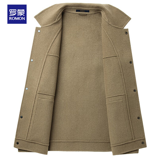 Romon [lana] Caqueta de lana de doble cara de lana para la chaqueta de la chaqueta de otoño y la solapa informal de invierno para hombres