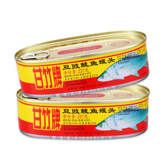 甘竹牌豆豉鲮鱼罐头227g*12罐鱼肉鱼干下饭菜拌饭熟食凤尾鱼罐头 724g)