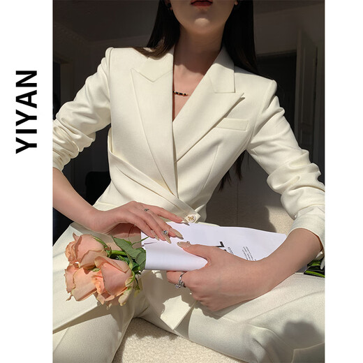 Sugargirl spring and autumn white small suit suit for women new goddess style professional formal wear high-end casual suit jacket white suit L