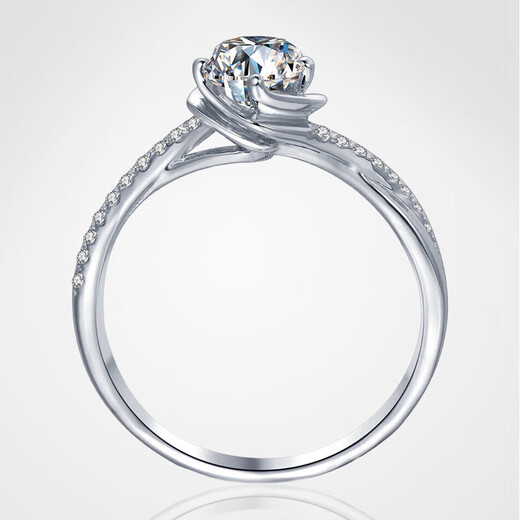 AVHE platinum ring micro-set twisted arm diamond ring laboratory-grown diamond 1 carat custom wedding gift Chinese Valentine's Day jewelry 1 carat D color cultured diamond-platinum ring