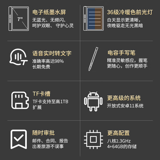 BIGME智能墨水屏7英寸Mini旗舰新款办公本电纸书阅读器 B751C办公本标准版 B751标配-海天蓝保护套