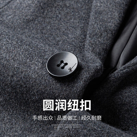 SHANSHAN杉杉羊毛西服外套男秋冬新款保暖易打理外套商务通勤职场上衣男 灰色 L /175（建议115-135斤）