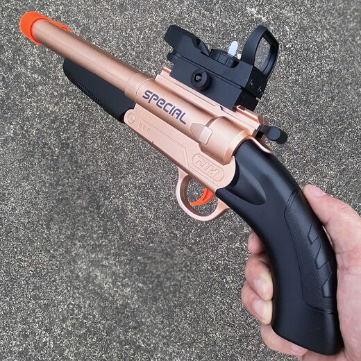 Manual double tube folding loading S686 shotgun soft bullet launcher toy gun trolley children's shotgun boy gift silver standard configuration gun + 20 soft bullet + sight