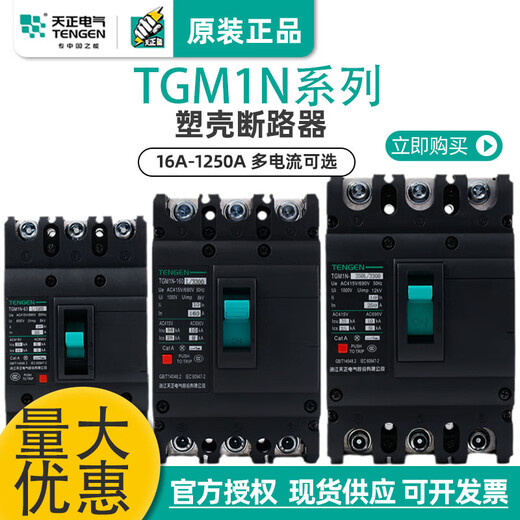 Tianzheng Электрический воздушный выключатель Tianzheng TGM1N 3300 63A125A250A400A630A Автоматический выключатель в литом корпусе 16A 3P 125A 3P
