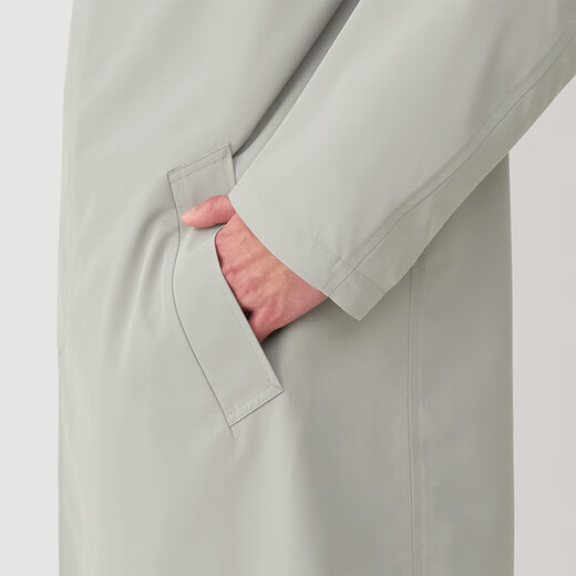 MUJI Men's Waterproof Stand Collar Coat Windbreaker Jacket Men's Mid-Length Men's Spring 25 AD0WUC5S Light Yellow L (175/100A)