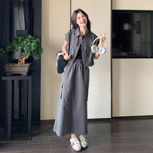 Rongyuege Fashion Grey Work Sup Юбка для женщин в взрыве Summer Street и снижение возраста. ТЕПРУМЕНТ ТУРНАЯ И КЛАССКАЯ СЕРВА