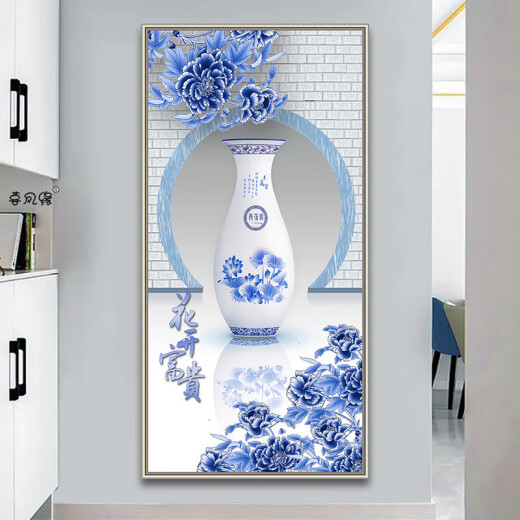 妙贝语自粘壁画入户玄关装饰画中式客厅入门贴画走廊竖版背景墙纸衣柜门 671-黄金大道 中：70cm*150cm