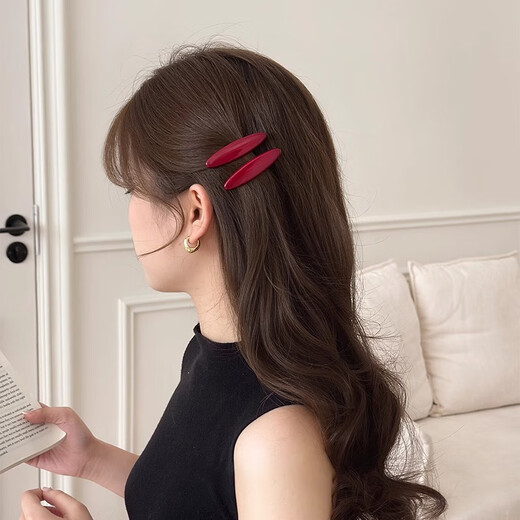 Xiangwan hairpin hairpin Ancora red side bangs hairpin women's forehead headband clip pair clip high-end one-word clip