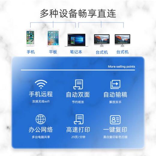 惠普（HP）M232dwc 233dw A4黑白激光打印复印扫描自动双面多功能一体机 手机无线家用小型商用办公打印机 M233sdw 自动双面/有线+无线/三合一