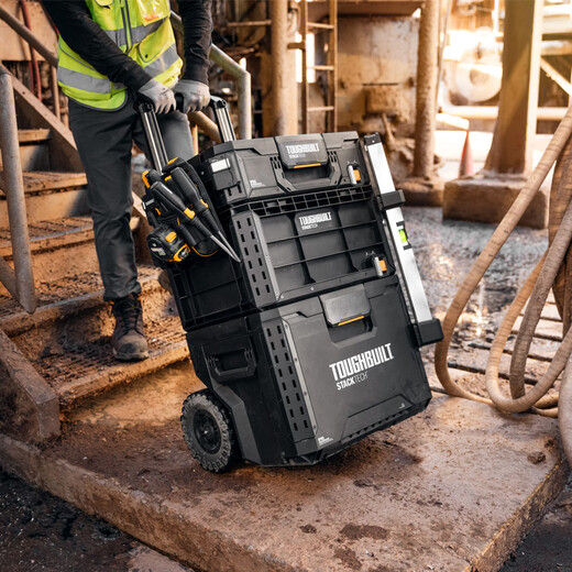 Tuobide Trolley Toolbox Stackable Storage Box Industrial Grade Electrician Home Camping Car Combination Large Capacity Extra Large