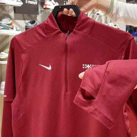 Nike (Nike) Camiseta de manga larga Men's 2025 Summer New Sports Training Collar Collar Collar HV8212-677 HV8212-677 Rojo/Año Nuevo estilo L L