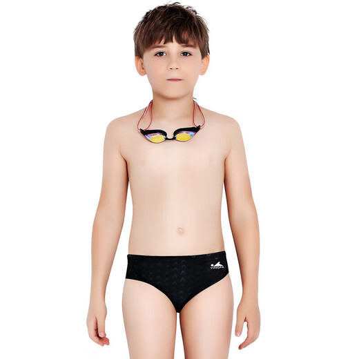 Yingfa (YINGFA) swimming trunks for adults and children's embarrassment hot spring vacation comfortable professional racing training triangle swimming trunks black