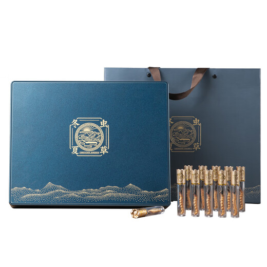 By the time of the Spring Festival, the official Cordyceps gift box gives good quality high-end gifts to parents and elders nutritional supplements [3 sticks/g 30 sticks-10 grams] nourishing health gift box for the elderly tonic