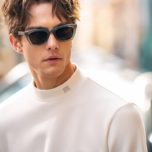 
Mr. Bu Bu Hot Gallbladder Printed Half High Collar Thicken T-shirt Men's 2025 Spring and Autumn New Top KT15775 Ivory White L (175)