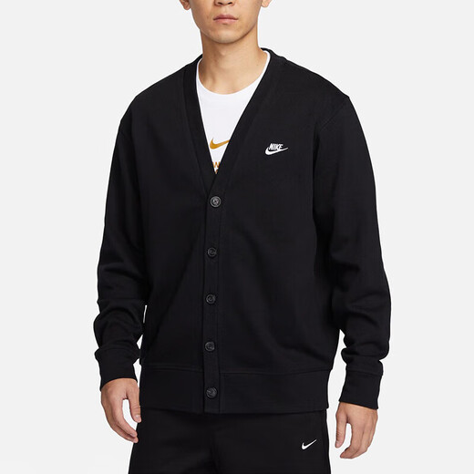 耐克（NIKE）男针织开衫春季新款潮流时尚休闲叠搭刺绣外套 FN3899-010 M
