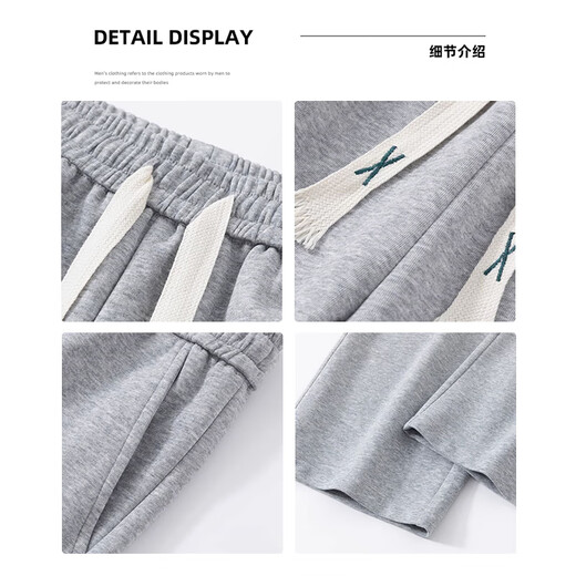 Woodpecker Casual Pants Men's Autumn and Winter New Lace-Up Wide-Leg Velvet Trousers Loose, Trendy and Versatile Straight-leg Sports Pants Men's Black Straight-leg Regular XL (Recommended Weight 145-160 Jin Jin is equal to 0.5 kg)