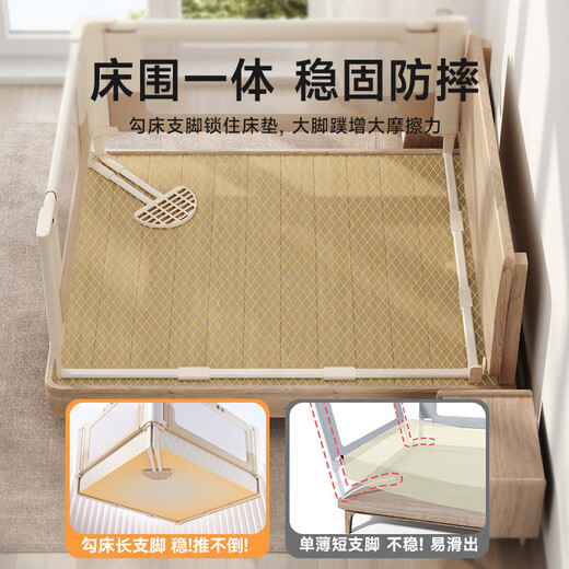 InnoTruth床围栏床上围挡安全护栏免打孔婴儿床围儿童防摔挡板两面床边二面 【1.8+2米】-米小象两面装