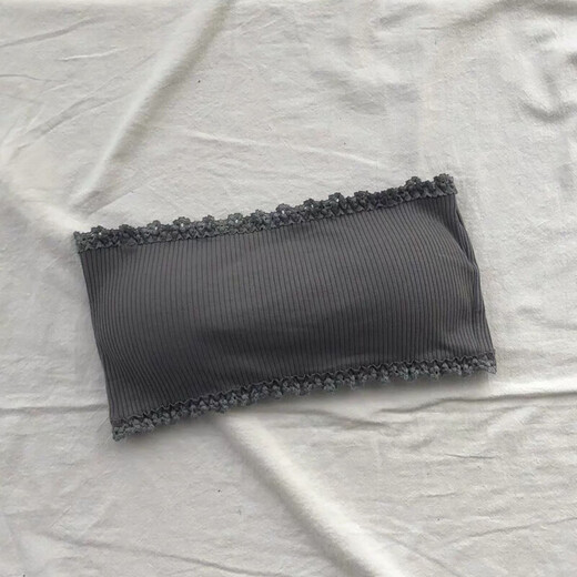 Kua Ge Strapless Student Korean Style Underwear Women's Sports Wrap Chest High School Student Girls Bottoming Bandeau Bra Gray One Size 80-120Jin Jin is equal to 0.5 kg