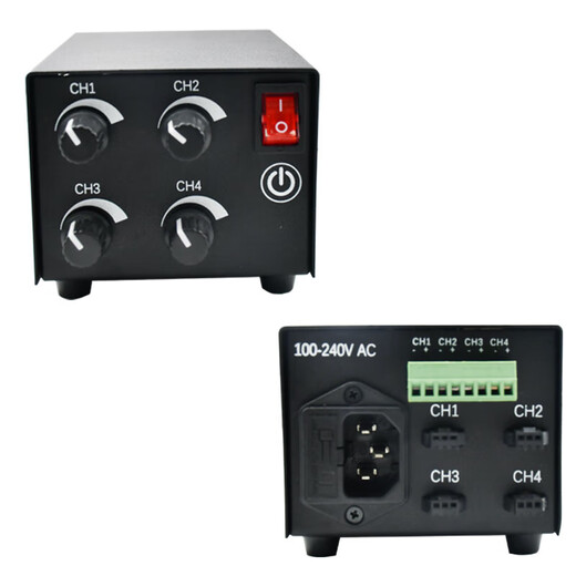 Industrial camera LED light source brightness regulator 24V analog digital four-channel machine vision light source controller 4-channel analog controller APA-60W 24V