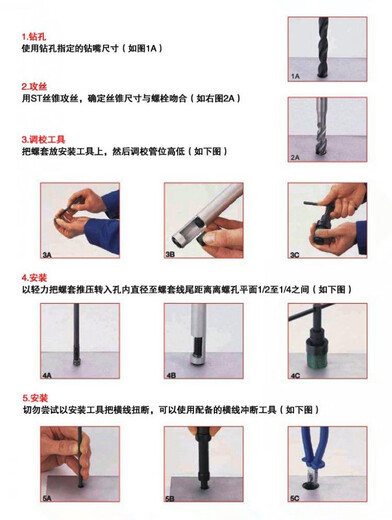纪俪田英制美制钢丝螺套螺纹护套牙套1/2-13 3/4-10 5/8-11丝锥安装扳手 12131D（20个）安装后127MM左右