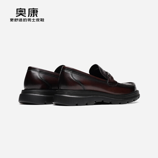 
Aocon official men's shoes 2024 autumn new stone pattern casual leather shoes horse buckle comfortable loafers shopping mall same style brown 6241614069 38