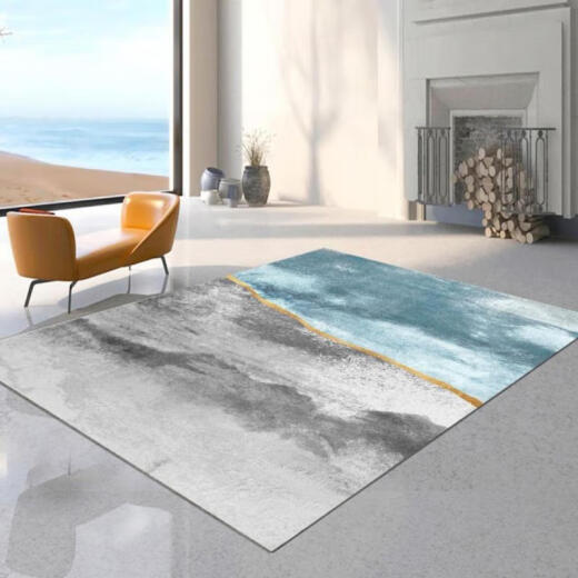 Mengling crystal velvet living room carpet is skin-friendly, comfortable, stain-resistant, non-slip, golden, gorgeous, light and luxurious, high-end 160*230cm