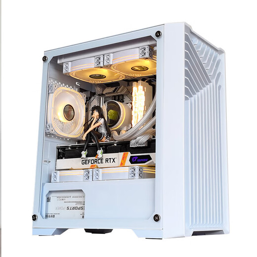 玩嘉 风琴黑白色电脑机箱台式机matx机箱 玻璃侧透/支持240水冷/背线/USB3.0/独立电源仓 风琴白色