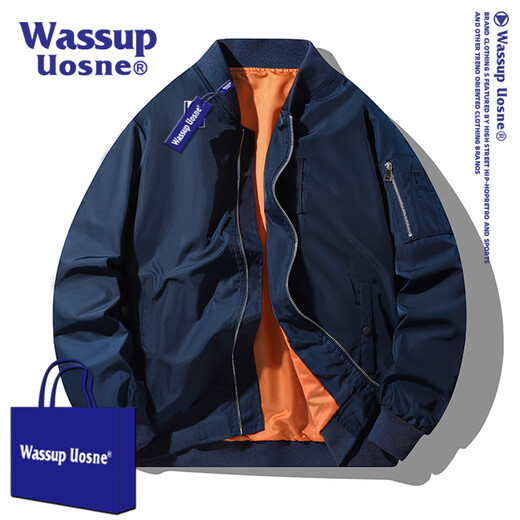 WASSUP UOSNE trendy brand ma1 bomber jacket for men and women American retro casual jacket spring and autumn loose baseball uniform for men 2029J military green (spring and autumn) 2XL (recommended 160-180Jin Jin equals 0.5 kg)