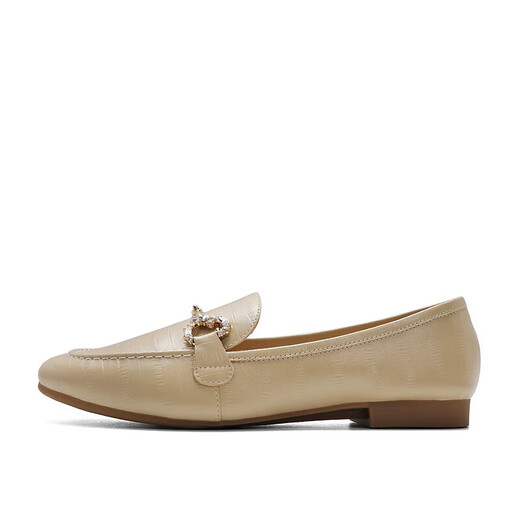 Belle Sheepskin Style British Style Flofer Pequeños zapatos de cuero plano Suelas planos de la belleza retro profunda A7H1DAA4 Color de albaricoque 36