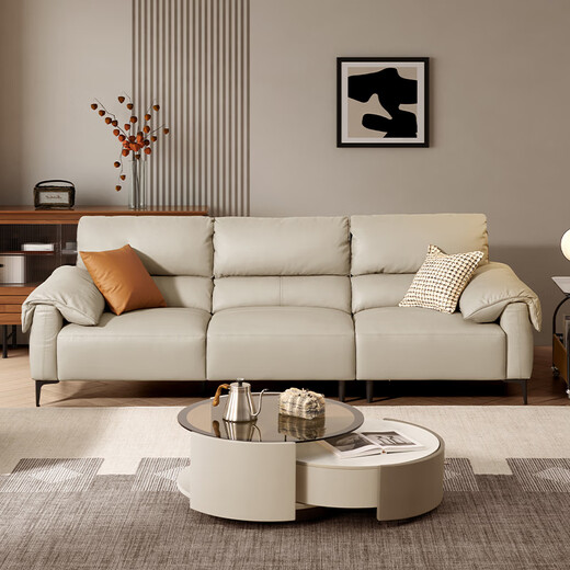 Gujia Home Función Eléctrica Sofá Sofá Pasquillo Italiano Sofá de pared cero 6212 Cuero fijo 1253 Subsidio nacional [Phantom Black] Tres personas 2 Electric 2.77m
