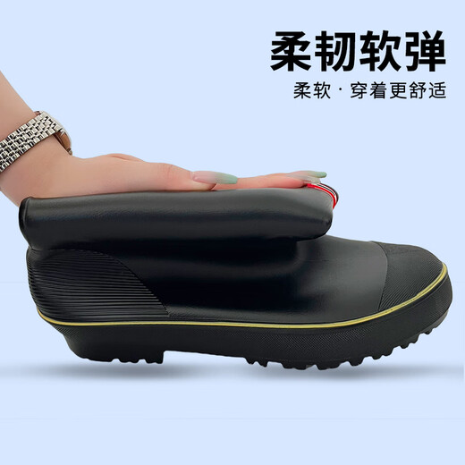 回力雨鞋男士时尚雨天防水雨靴洗车水鞋钓鱼耐磨胶鞋89 黑色束口 43 