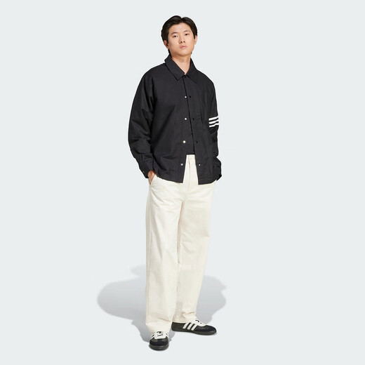 Adidas 2025 spring men's three-leaf clover short stylish comfortable warm cotton jacket JC9906 S