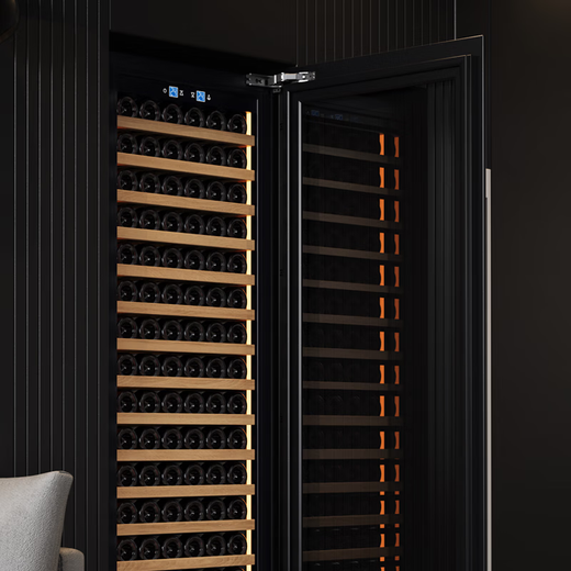 BAIKAILUN Embedded Red Wine Cabinet Frequency Constant Temperature Wine Cabinet Seamless External Plug-in Kitchen Cabinet Door Living Room Home Wine Cabinet Glass Door Grape White Wine Preservation Refrigerated Beverage Tea Display Cabinet Single Temperature - Red Wine Ice Bar Model 350L Fixed Frequency
