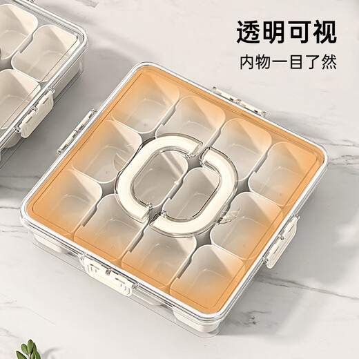 Cabinet star spice storage box household seasoning aniseed seasoning jar cinnamon pepper aniseed chili seasoning jar kitchen seasoning box transparent model - upgraded large capacity 12 compartments - handle model