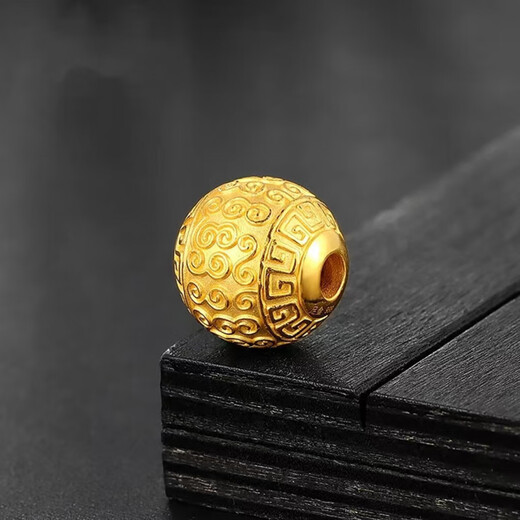 OIDSG18k gold transfer beads gold 999 gold Xiangyun beads handmade DIY accessories men and women separated beads 8mm only beads Lao Fengxiang same style