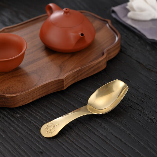 Betfair pure brass high-end tea spoon tea shovel household tea spoon Kung Fu tea set accessories copper tea spoon tea ceremony tea set brass lotus tea spoon