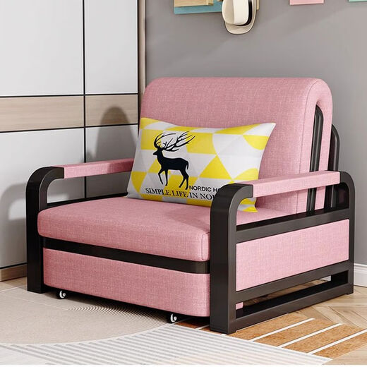 NAIYU SAFAT LIT DOUBLE PLACKING MULTIFUNCTION Poldable Retractable Salon Small Apartment Durable Balconie Balcon Double-usage Gris clair + Pillow à livraison de rack noir [1,08 mètre] + 5 cm Sponge + 2 cm Latex