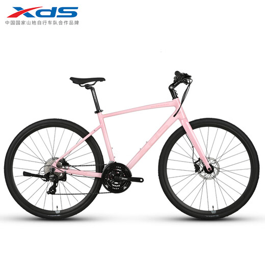 喜德盛【门店提车】平把公路车极速380油压碟刹24速变速X6铝合金 蜜桃粉 480mm