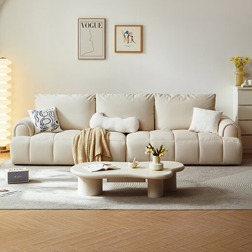 Lin's Home Sofa Living Room 2025 New Modern Simple Cream Style Fabric Sofa Puff Cat Scratch Cloth Furniture TBS175