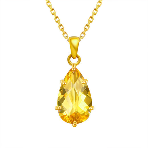 JOLEE Necklace S925 Silver Citrine Pendant Colored Gemstone Fashion Light Luxury Necklace as a Gift for Women One Thing and One Certificate