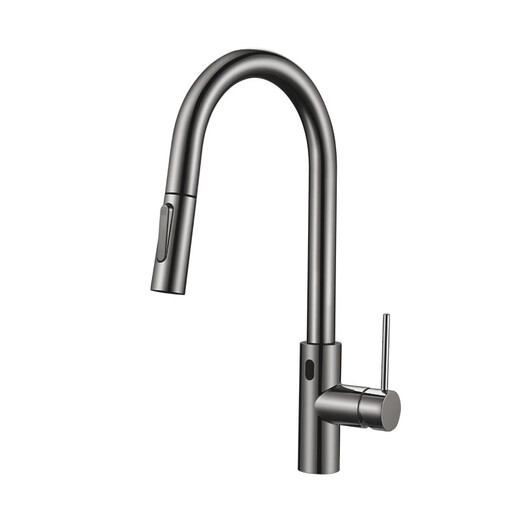 Oullin cocina inducción giratoria Pull-Pull Faucet inteligente Temolina telescópica de lavado para lavado especial para el calor y fría 9903 9903G GRER GRIS INFRARED + PULLE PULL DE INDUCCIÓN FAUCE