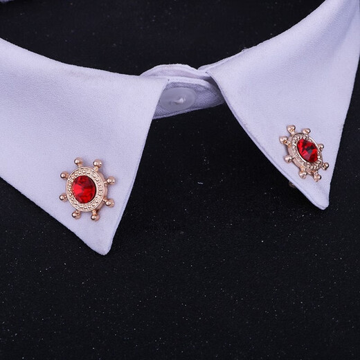 Jack Viney European and American Rudder Neck Pin Brooch Shirch Shirt Colding Bouthing Clip Retro Retro Crystal Pin Trend Une paire d'anniversaire K LW Royal Blue Diamond