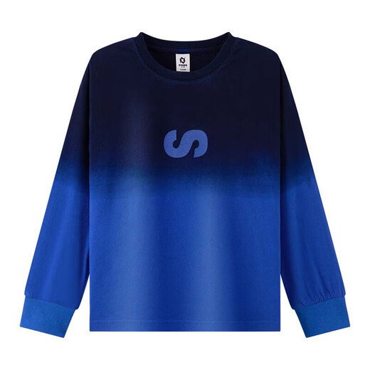 Zuoxi boys' T-shirt long-sleeved pure cotton children's spring clothing 2026 new boys' tops spring and autumn inner wear blue 140