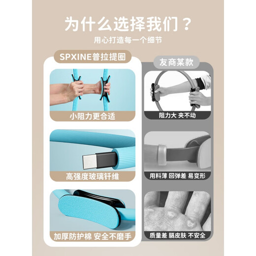 FAV MARTHA German resistance circle leg resistance circle Pilates circle for the elderly four limbs yoga ring magic circle multi-function upgraded purple-leg resistance circle resistance about 8