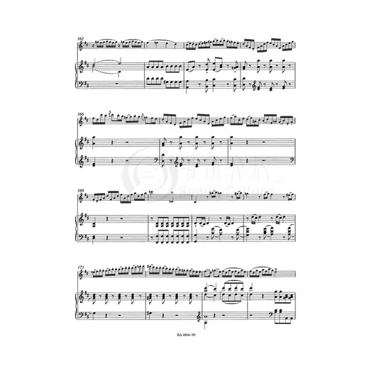 莫扎特 第四小提琴协奏曲 D大调 K218 NO4 带钢伴 德国骑熊士原版进口乐谱书 Concerto for Violin and Orchestra BA4866-90 单本全册