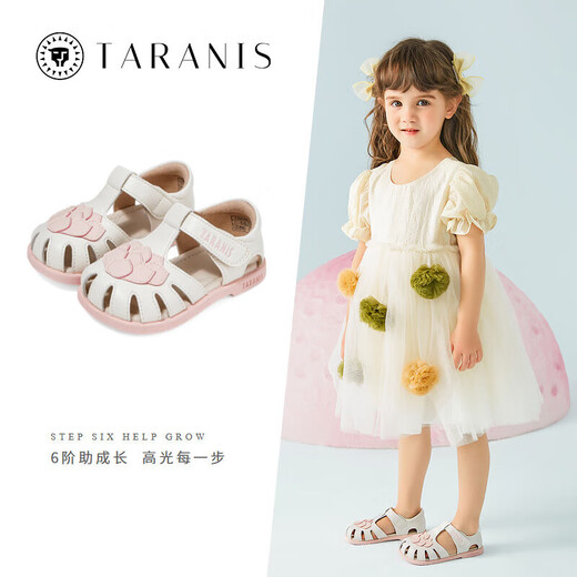 Tylanis sommer neue sandalen babymädchen atmungsbezogene schuhschuhe nicht rutschkleidung-resistente prinzessinschuh nicht rutschale hohl schuhschuhe weiß 23 geeignet für Fußlänge 14,0 cm