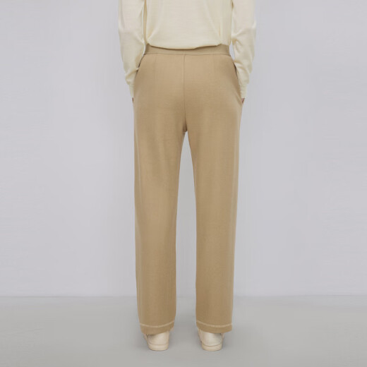 
LESS simple straight commuter wool loose casual pants for women 2NAE12240 253/Tea Khaki M