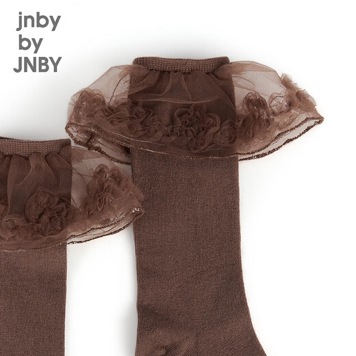 jnby by JNBY Jiangnan cloth clothes children's clothing high-tube socks mesh fashionable casual cute autumn and winter girls and children 6O8N13540 219/Brown coffee 28