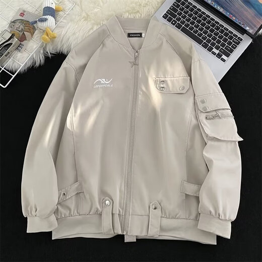 
Digada Jacket Men's Spring and Autumn Style American Retro Pilot Loose Trendy Brand Handsome Couple Baseball Jacket CRB-J695 Black 2XL